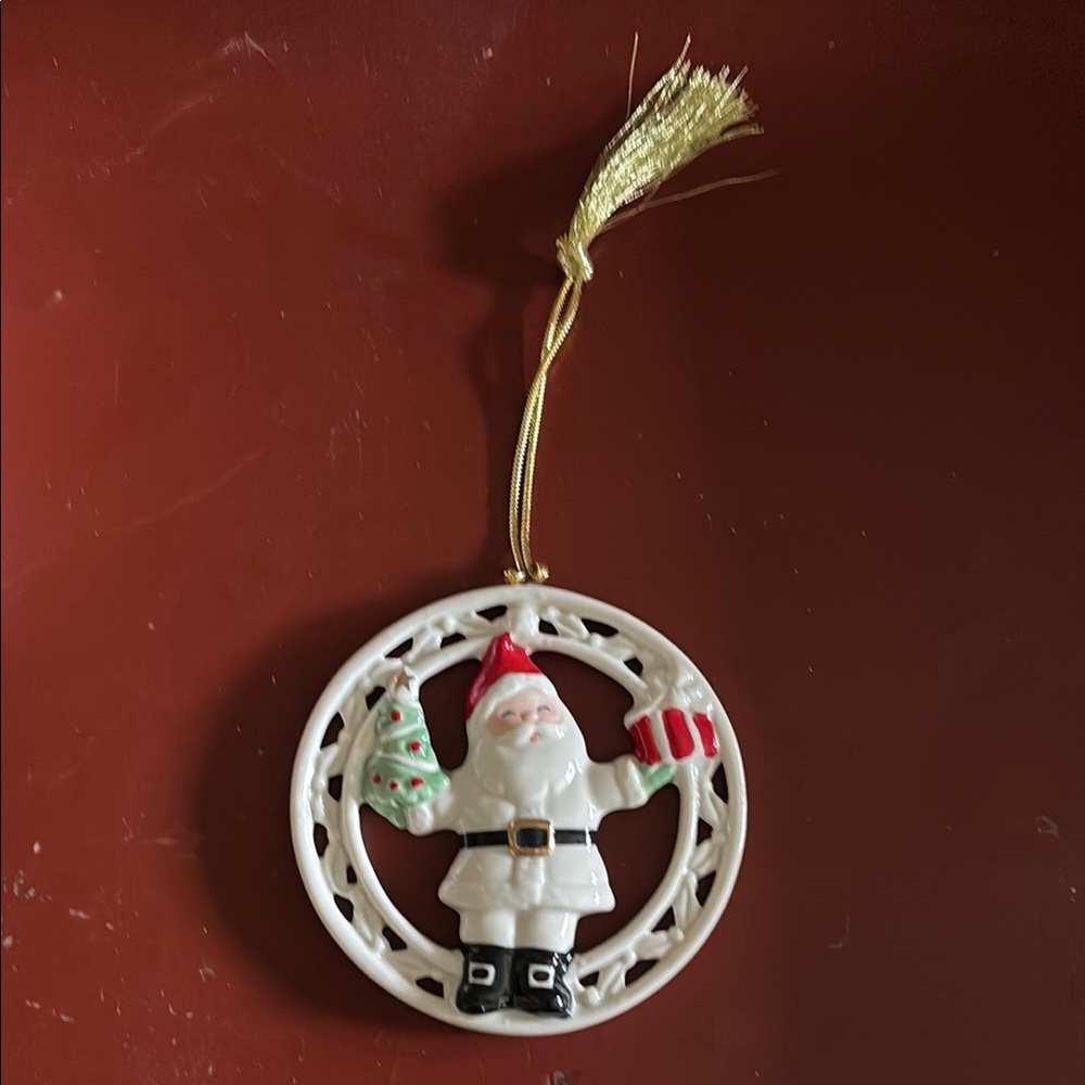 Lenox Festive White Santa Claus Holiday Ornament
